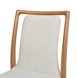 Scandi Upholstered Natural Light Brown Wood Dining Chair, Set of 2, White Pepper Stain Resistant B2719P238261