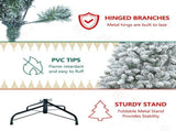 Artificial 5ft Flocked Christmas Tree with 600 PVC Branch Tips, Pine cone*27pcs, memory wireiron 67157534