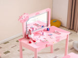Pink MDF solid wood legs, spray paint silkscreen printing, cow pattern, 1-drawer children's 02786940