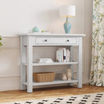 ZUN TREXM Retro Console Table with Drawer and Two Sturdy Shelves for Entryway, Living Room N715P195561K