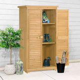 ZUN Wooden Garden Shed 3-tier Patio Storage Cabinet Outdoor Organizer Wooden Lockers with Fir Wood 67406170