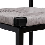 Gray Set of 2 Hand Weave Bars with Back Counter Height Bar Chairs Paper Rope Woven Dining W1757138690