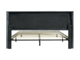 Queen Size Upholstered Platform Bed Frame with Modern Button Tufted Linen Fabric Headboard, No Box W311P195302
