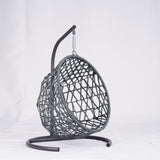 Cat Swing Bed with Stand & Cushion, Cat Egg Chair with Rattan Wicker Appearance, Indoor Hanging W2500P283885