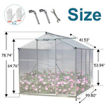 ZUN Polycarbonate Greenhouse,6'x 8' Heavy Duty Walk-in Plant Garden Greenhouse for Backyard/Outdoor 46754551