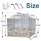 ZUN Polycarbonate Greenhouse,6'x 8' Heavy Duty Walk-in Plant Garden Greenhouse for Backyard/Outdoor 46754551