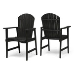 ZUN Outdoor Weather Resistant Acacia Wood Adirondack Dining Chairs , Dark Gray Finish 64844.00DGRY