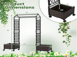 5.5 FT Raised Garden Bed with Trellis Self-Watering Planter Boxes with Lockable Wheels, 2 10437725