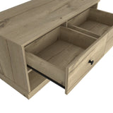 ZUN Tulip Storage Bench, Two Drawers, Two Shelves B128P148981