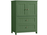 2-Drawer 2-Cabinet-Door Vertical-Grain MDF Painted Bathroom Cabinet 23.62*11.81*43.31in Green 97113183