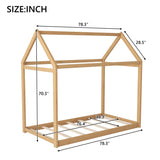 Twin Size Wooden House Bed, Wood Color N716P227423D