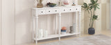 TREXM Retro Console Table with 4 Drawers and Open Shelf, perfect for Entryways, Living Rooms, and N715P202860K