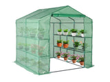 143x143x195cm Black Iron Pipe Steeple With 8 Pieces Grid Flower Stand With Zipper Rolling Door PE 99313984