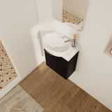 Soft Close Doors Bathroom Vanity With Sink,16 Inch For Small Bathroom W999140772