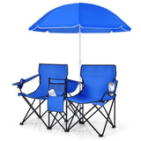 ZUN Outdoor camping chair with umbrella 78047436