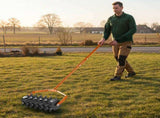 18in Lawn Aerator, Heavy Duty Rolling Aerator Lawn Tool, Manual Lawn Aerator Yard Aerator 56700104
