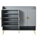 ZUN U-Can Shoe Cabinet with Doors, 11-Tier Shoe Storage Cabinet with Adjustable Shelves, Modern Wooden 47205090