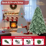 4FT Christmas Tree Artificial Plant with 592 Tips PVC Blue Green Tree Hinged Branches Stable Stand 05137138
