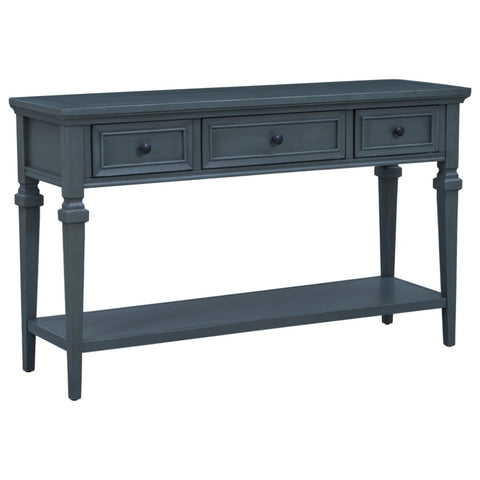 ZUN Classic Retro Style Console Table with Three Top Drawers and Open Style Bottom Shelf, Easy Assembly 41543820