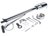 28" Chrome Automatic GM Universal Steering Column w/ 9 Hole Wheel Adapter No Key 94266422