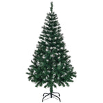 ZUN 4 FT Artificial Snow Tipped Christmas Tree, Unlit Christmas Pine Tree with 300 Branch Tips and 75678855