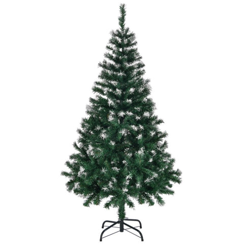 ZUN 5 FT Artificial Snow Tipped Christmas Tree, Unlit Christmas Pine Tree with 480 Branch Tips and 66007395