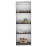 Home Bookcase with 4-Shelf Modern Display Unit for Books and Decor -Matt Gray / White -Office B070137834