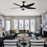 60 In Intergrated LED Ceiling Fan Lighting with Black ABS Blade W136755953