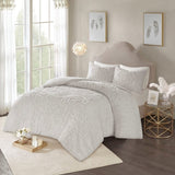 King/Cal King 3-Piece Tufted Cotton Chenille Medallion Duvet Cover Set B03597333