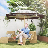 8.7 FT Elegance Patio Umbrella, UPF 50 Outdoor Market Umbrella with 8 Ribs, Beige 22800972