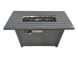 ZUN 25'' H x 42'' W Steel Propane Outdoor Fire Pit Table with Lid B120142401