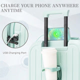 20/24/28in ABS Spinner Wheel Luggage, Carry on Suitcase, with Cup Holder & USB Port W2787P262952