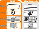 Bigger Super Jumbo Shopping Cart,Grocery Cart on Wheels, Foldable Utility Shopping Carts with Double 11211682