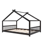 ZUN Full Size House Bed Wood Bed, Espresso 34877321