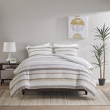 King/Cal King 3 Piece Clipped Jacquard Duvet Cover Set B03597384