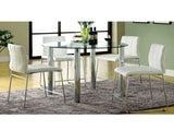 Set of 2 Leatherette Upholstered Counter Hight Chairs in White and Chrome B016P156846