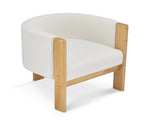 Upholstered Dining Chairs Set of 2, Natural Rubber Wood Frame and White Boucle Fabric, Modern N779P341538W