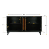 Handcrafted Premium Grain Panels,Rattan Sideboard Buffer Cabinet With 4 Rattan Doors, Modern Storage 99325873