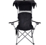 Black Camp Chairs With Shade CanopyFolding Camping Recliner With Carrying Bag 22456825