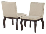 TREXM Set of 4 Dining chairs Wood Upholstered Fabirc Dining Room Chairs with Nailhead WF291264AAP