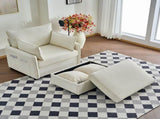 55" Oversized Chaise Lounge Chair Indoor with Ottoman and Storage , Comfy Corduroy Single Sofa, W3373P328962