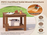 Versatile 2-Tier Wooden Side Table, Easy Assembly Nightstand for Garden Living Room Poolside 93405677