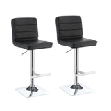 ZUN Black and Chrome Adjustable Bar Stool B062P153524