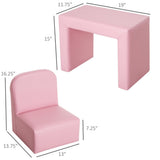 2-in-1 Multifunctional Kids Sofa-Pink 39949399
