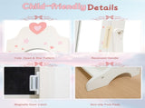 White, heart-patterned, MDF spray-painted, 1-door, 1-shelf children's 41269529