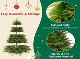 7.5FT Premium Life-Like Full Flocked Christmas Tree with Sturdy Metal Stand, Fire-Resistant Tips, N710P523033F