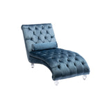 COOMORE Velvet Chaise Lounge Indoor,Button-Tufted Upholstered Chaise Lounge Chair with Pillow for W39538684