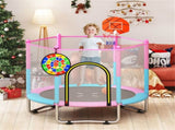 3-in-1 Kids Trampoline 60" with Basketball Hoop & Dartboard, Gap-Free Jumping Mat Toddler Trampoline 38668016