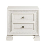 Classic Luxury Pearl White Finish Nightstand of 2x Drawers Wooden Bedroom Furniture 1pc, Dart B011P242371