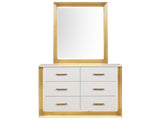 Obsession Contemporary Style 6-Drawer Dresser Made with Wood & Gold Finish B009P152664